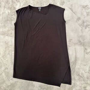 Clara Sun Woo Black Long Top Tunic Shirt Women's SMALL